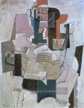 Compotier Violine Bouteille 1914 Kubismus Pablo Picasso Ölgemälde